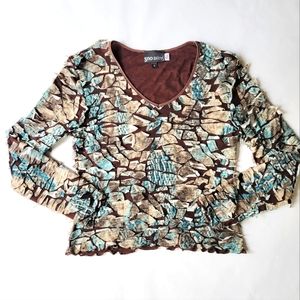 Sno Skins Shredded Lettuce Hem Blouse